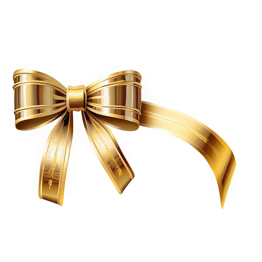 Gold Bow For Design Png Mgb63 PNG Image