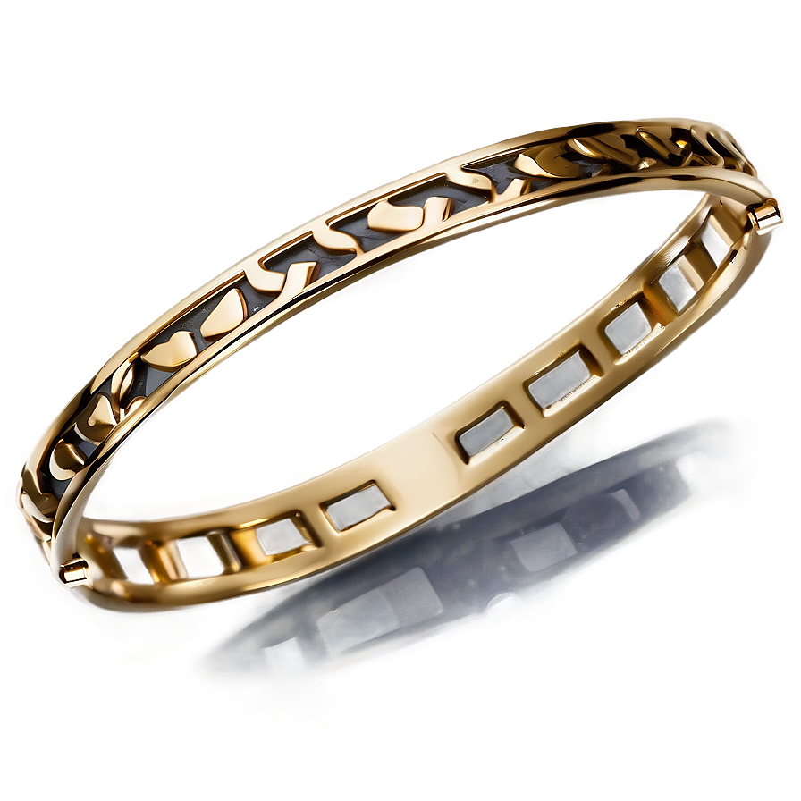 Gold Bracelet With Engraving Png Cuu90 PNG Image