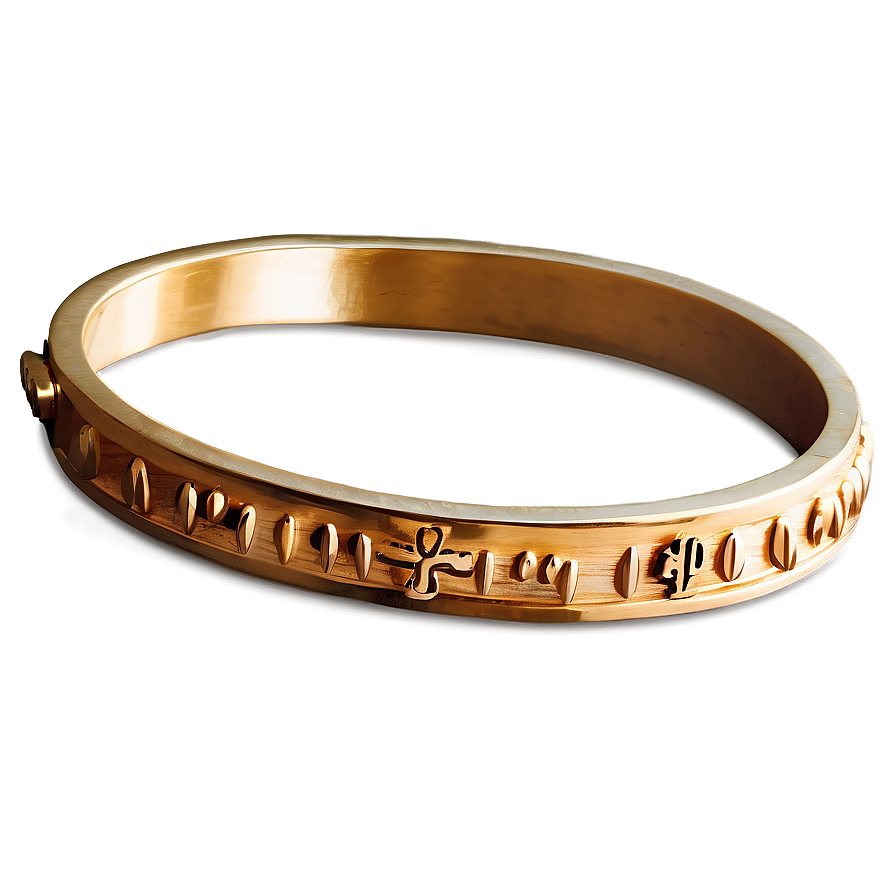 Gold Bracelet With Religious Symbols Png 06282024 PNG Image