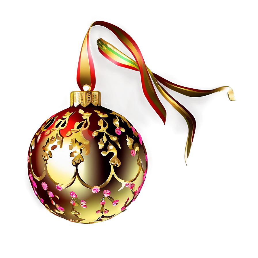 Gold Christmas Ornament D PNG Image