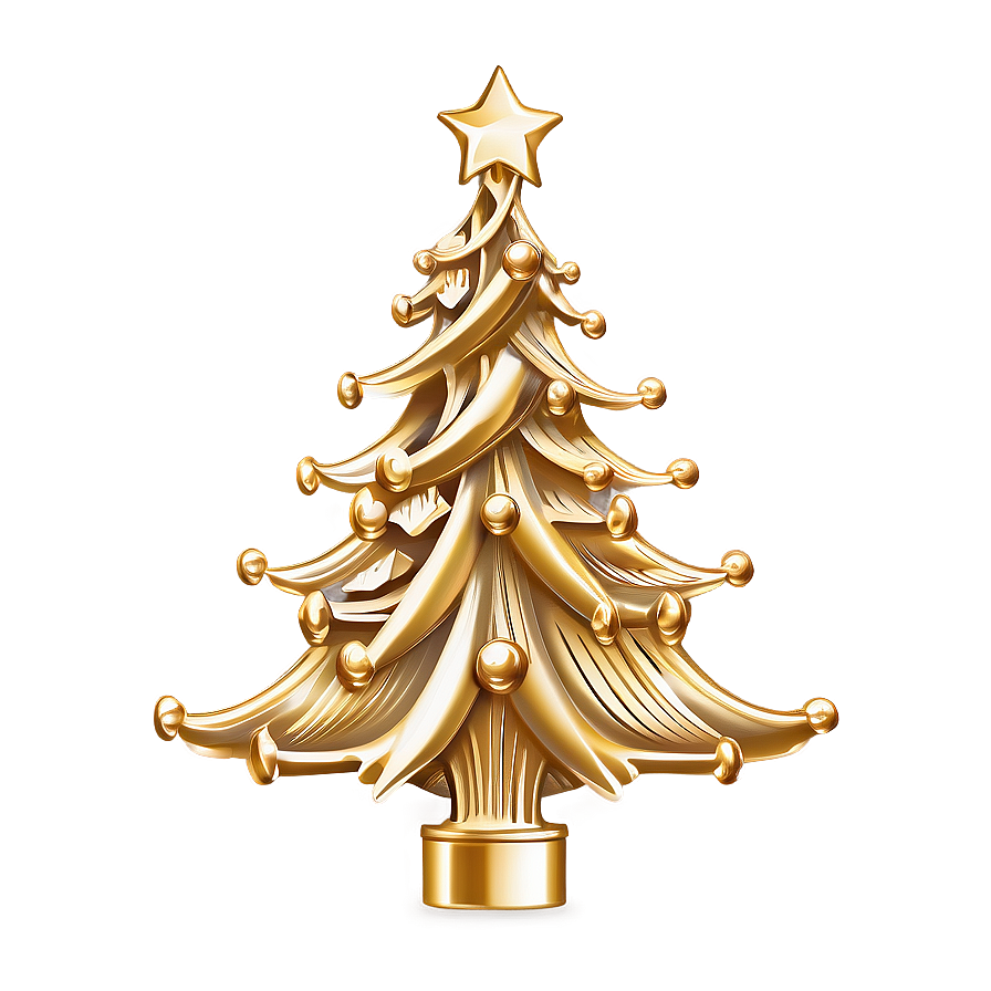 Gold Christmas Tree With Vintage Flair Png Xnk PNG Image