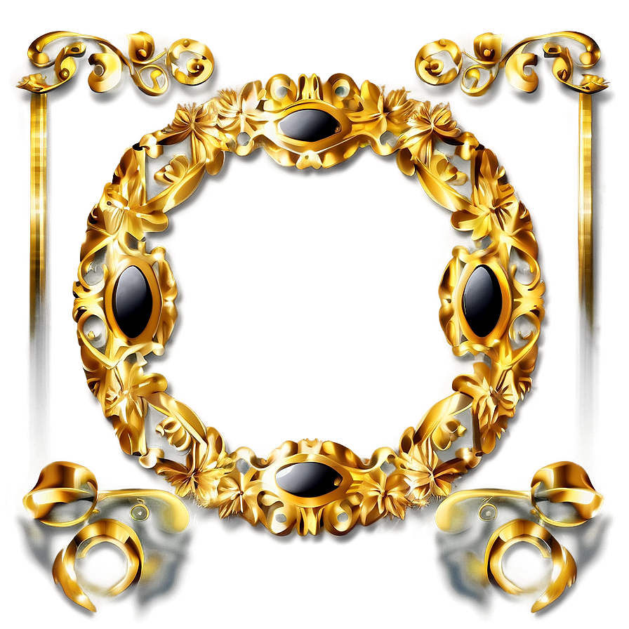 Gold Circle Frame For Wedding Png Tib25 PNG Image