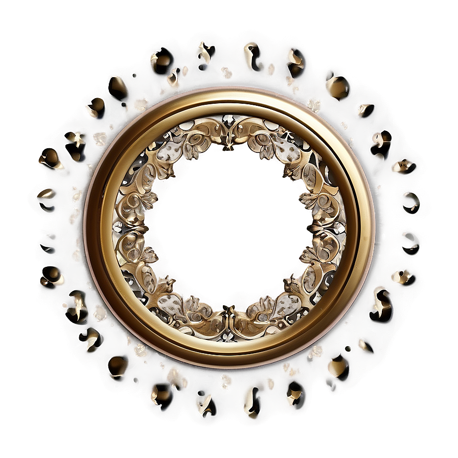 Gold Circle Frame With Lace Png 66 PNG Image