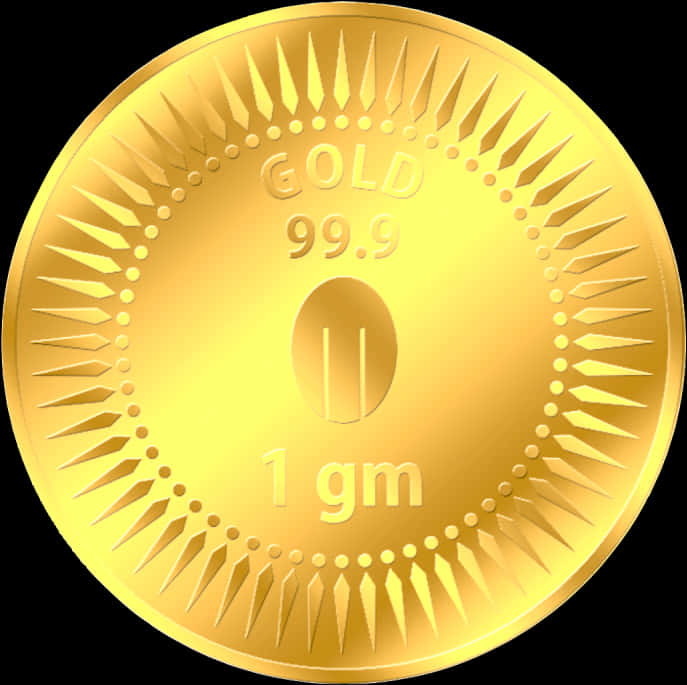 Gold Coin1 Gram Purity Design PNG Image