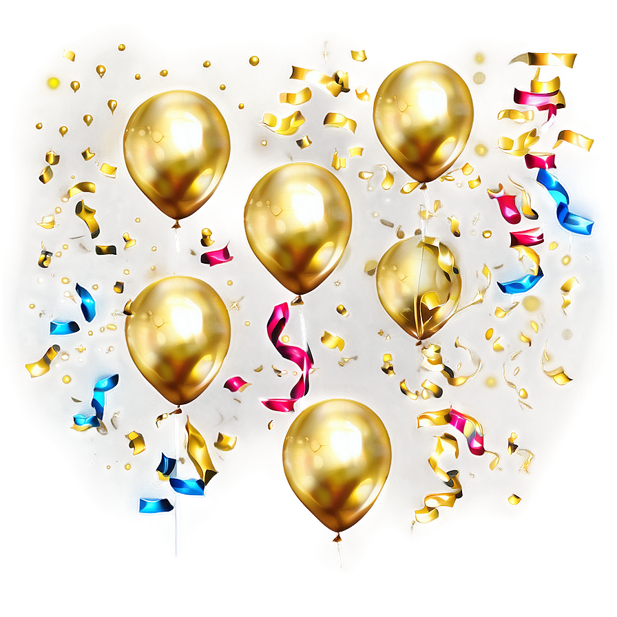 Gold Confetti Balloon Png Goc PNG Image