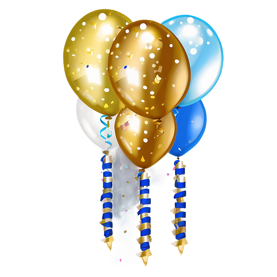 Gold Confetti Balloons Png Xnv PNG Image