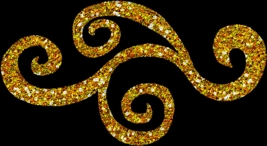 Gold Confetti Swirls Pattern PNG Image