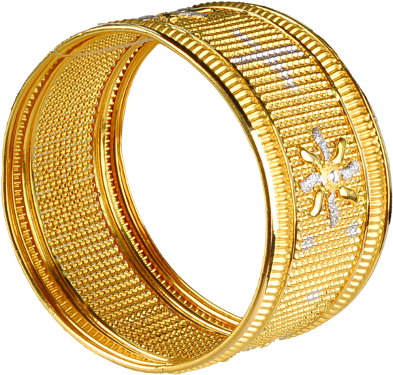 Gold Diamond Bangle Design PNG Image