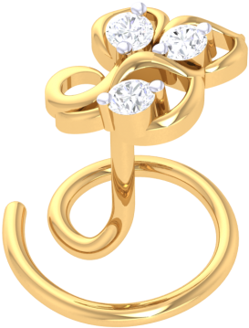 Gold Diamond Nose Ring Design PNG Image