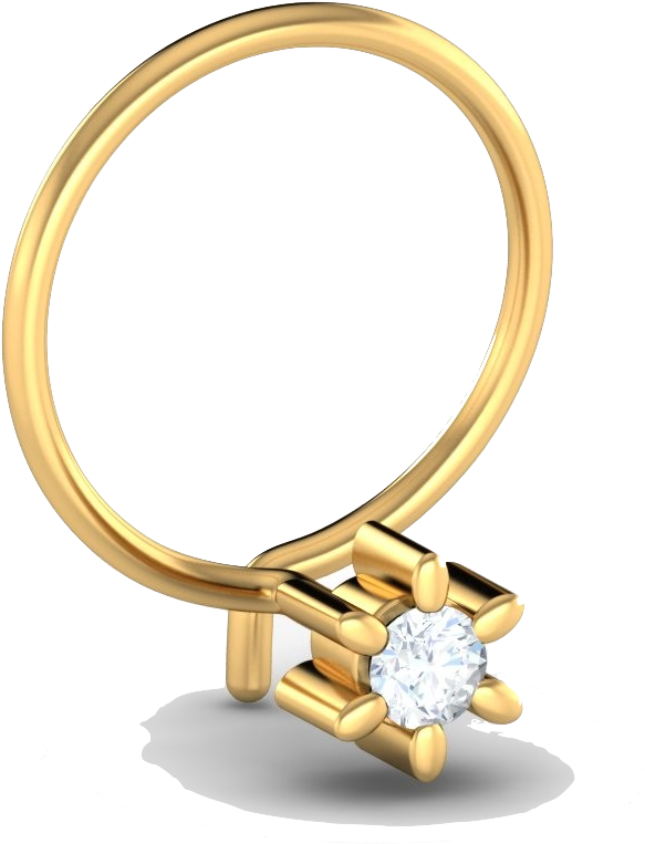 Gold Diamond Nose Ring Design PNG Image