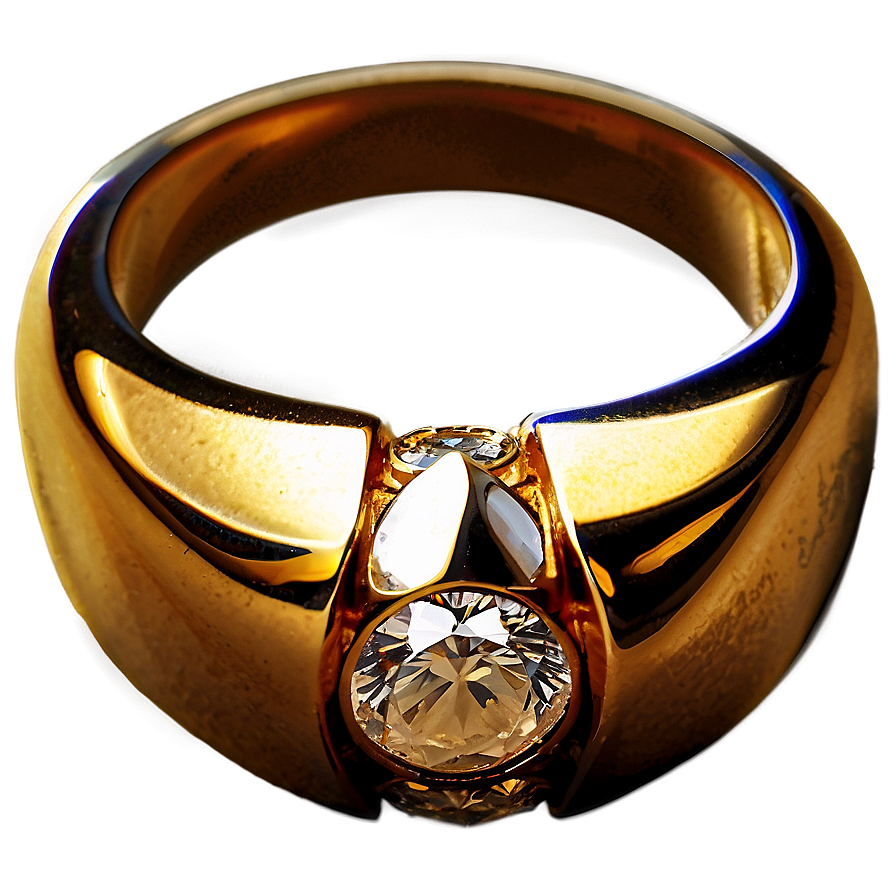 Gold Diamond Ring Png Xcx6 PNG Image