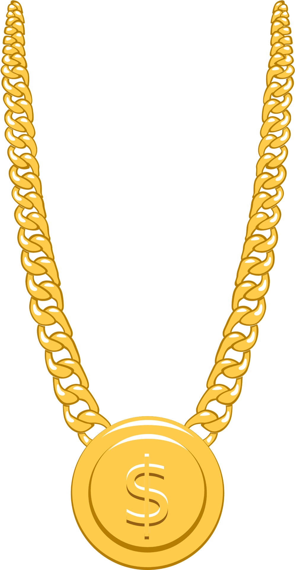 Gold Dollar Chain Graphic PNG Image