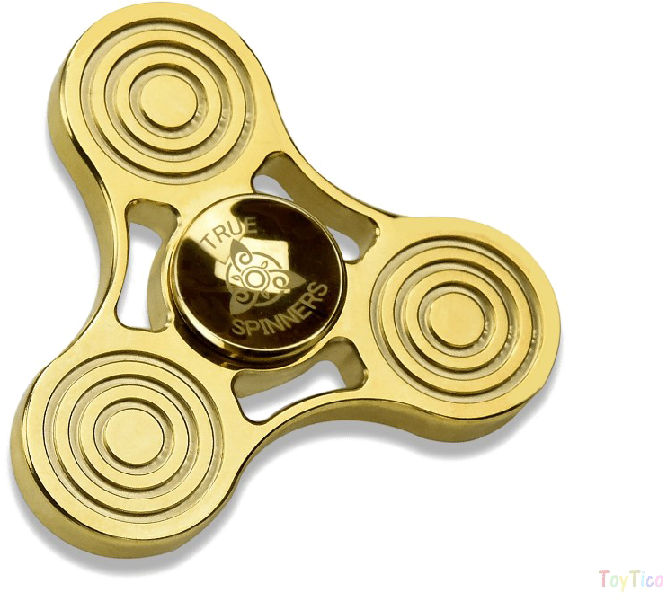 Gold Fidget Spinner True Spinners Logo PNG Image