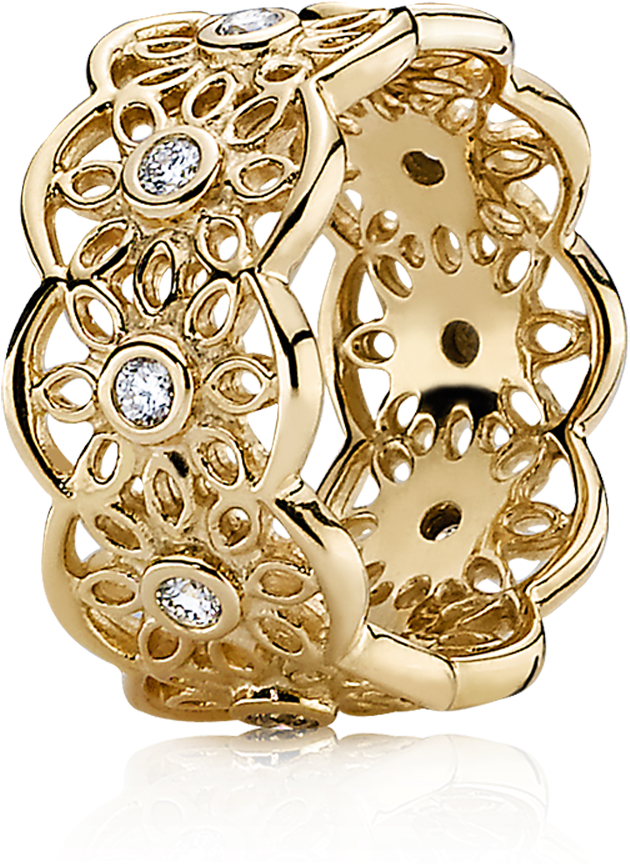 Gold Filigree Diamond Earrings PNG Image