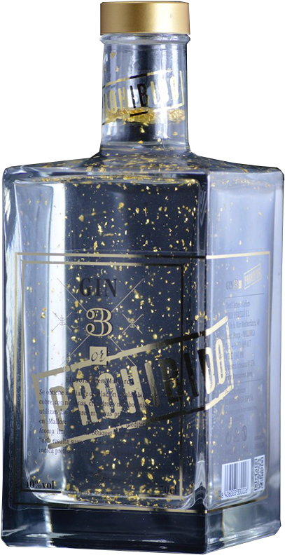 Gold Flecked Gin Bottle PNG Image