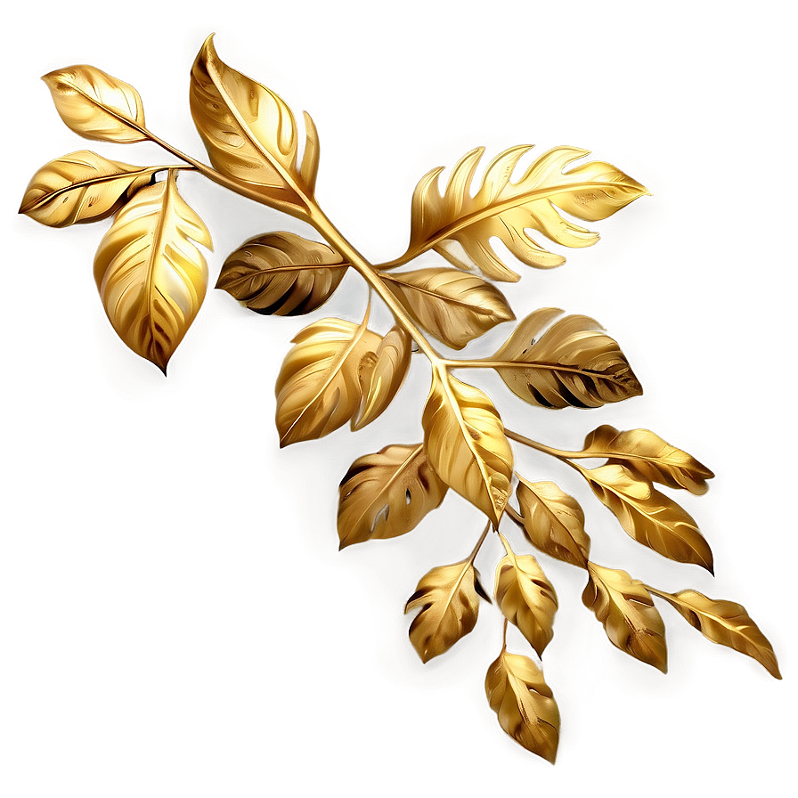 Gold Foliage Illustration Png Gls7 PNG Image