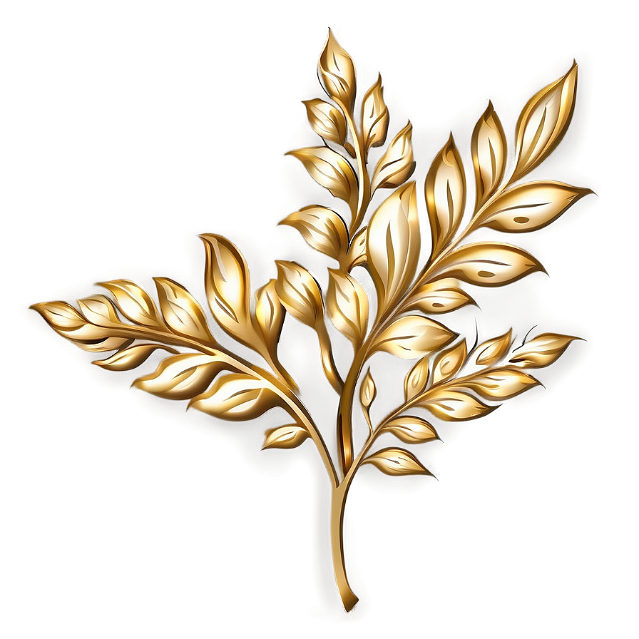 Gold Foliage Illustration Png Yst PNG Image