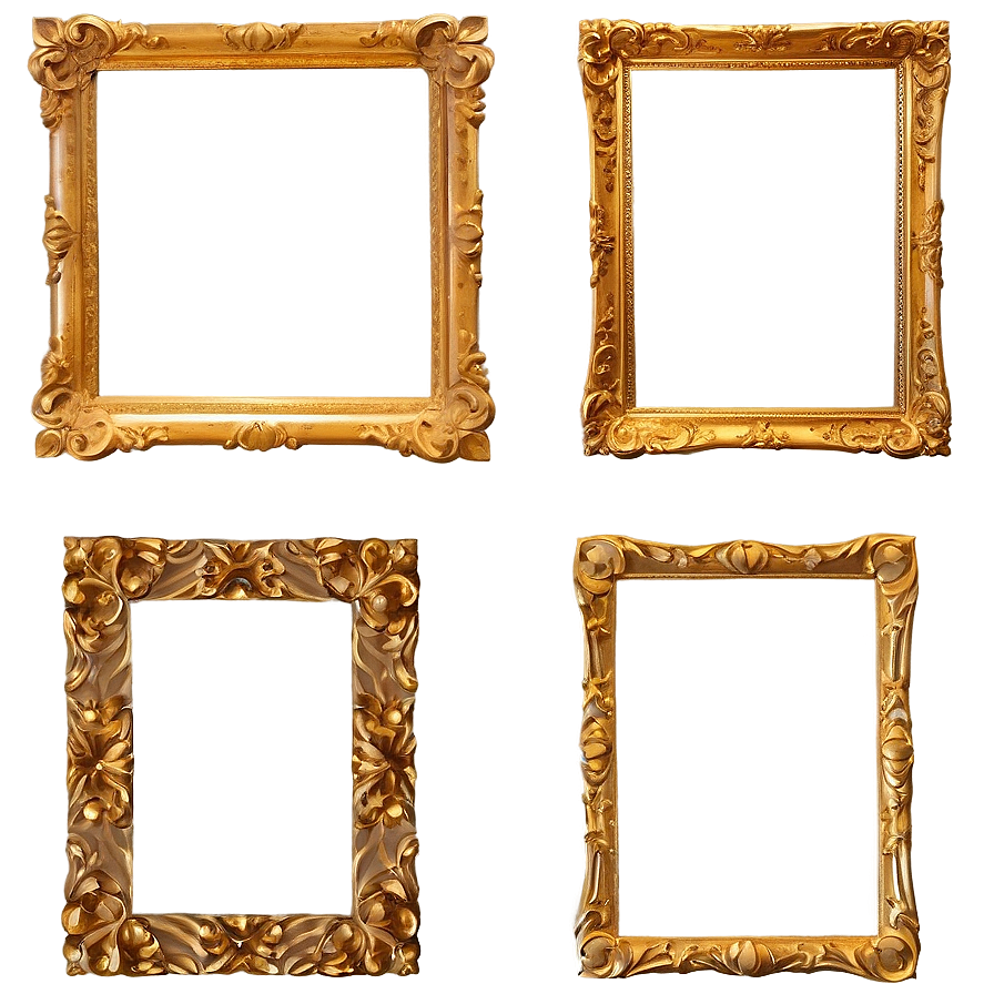 Gold Frame With Glass Png 05042024 PNG Image