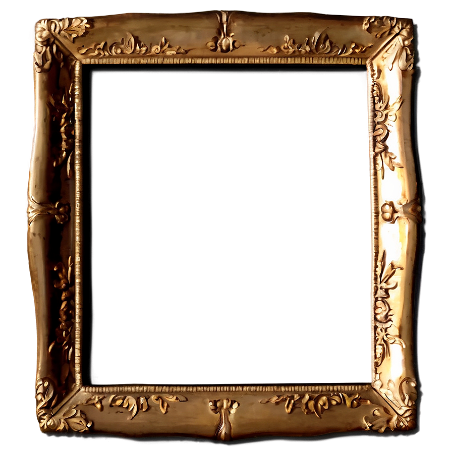 Gold Frame With Glass Png Kbo89 PNG Image