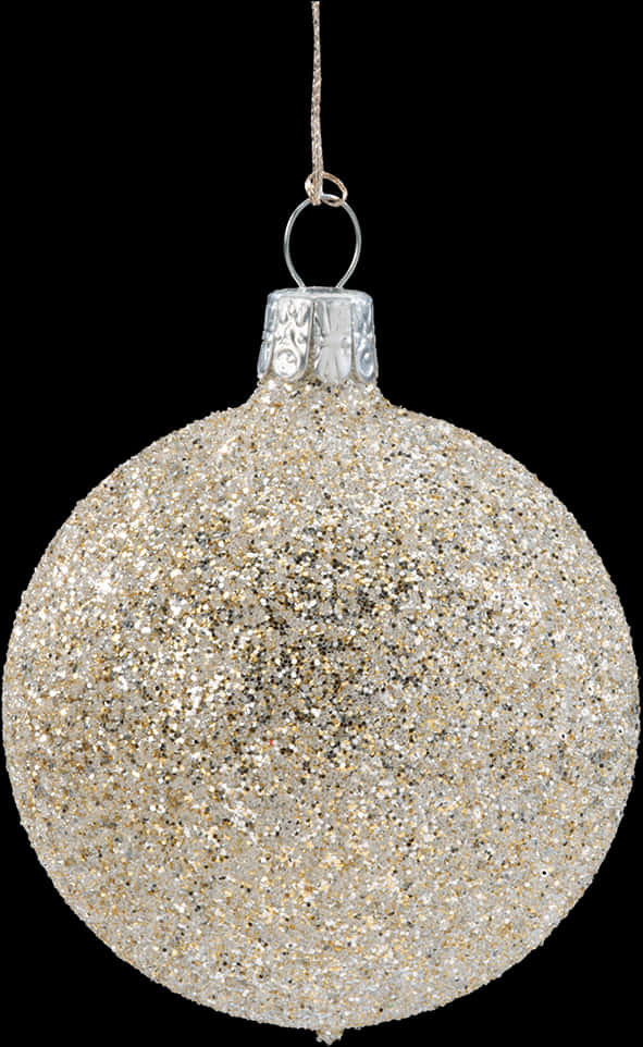 Gold Glitter Christmas Ornament PNG Image