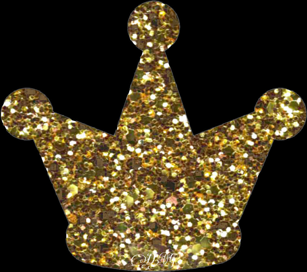 Gold Glitter Crown Graphic PNG Image