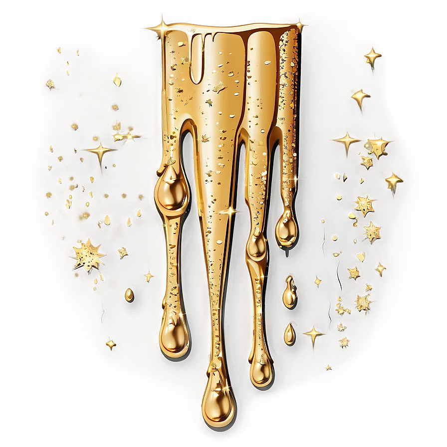 Gold Glitter Drip Clipart Png 6 PNG Image