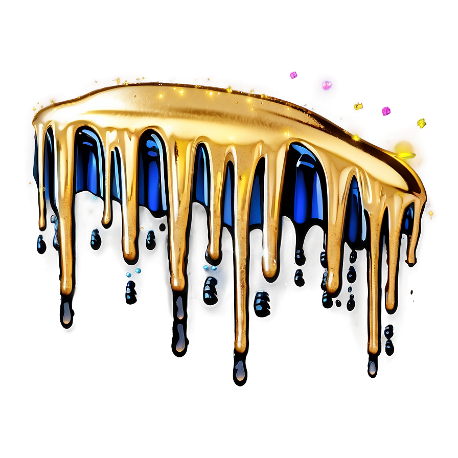 Gold Glitter Drip For Diy Png 06282024 PNG Image