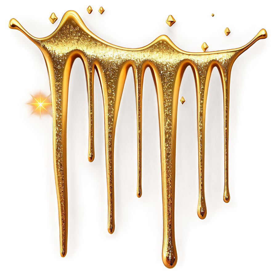 Gold Glitter Drip Overlay Png Mmi17 PNG Image