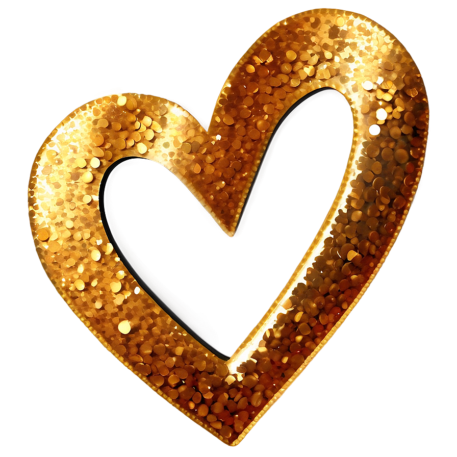 Gold Glitter Heart Png 05232024 PNG Image