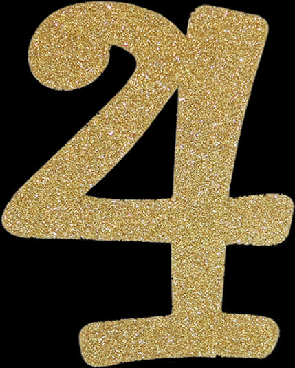 Gold Glitter Number4 PNG Image