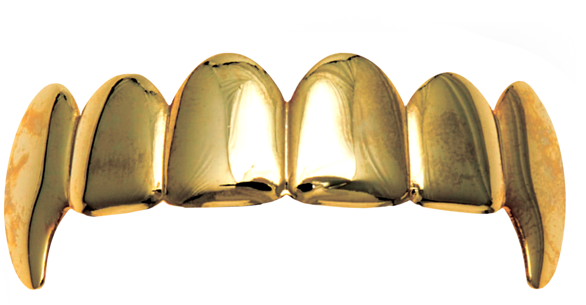 Gold Grillz Dental Jewelry PNG Image