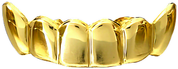 Gold Grillz Dental Jewelry PNG Image