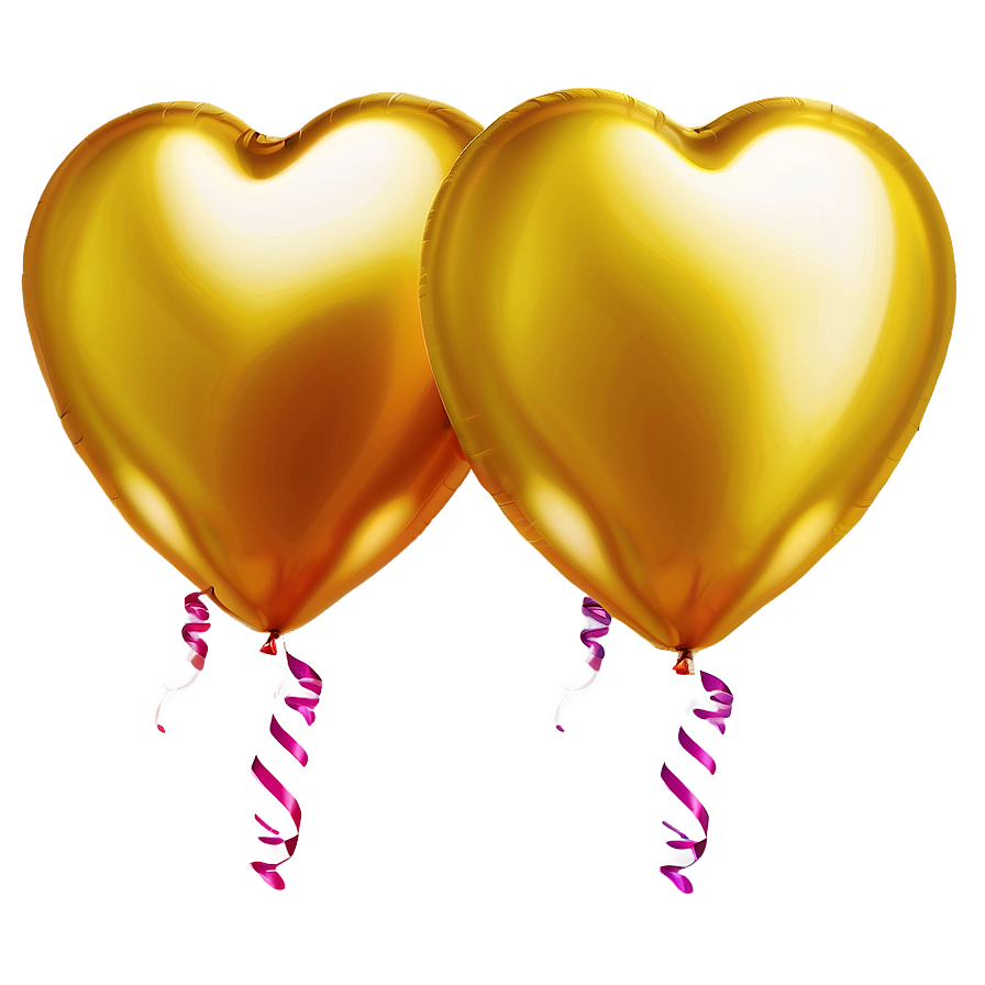 Gold Heart Balloon Png 06212024 PNG Image