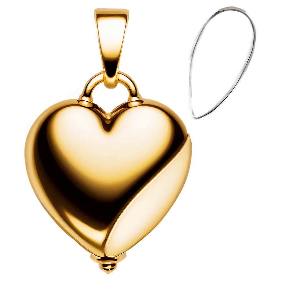 Gold Heart Pendant Png Qrh68 PNG Image