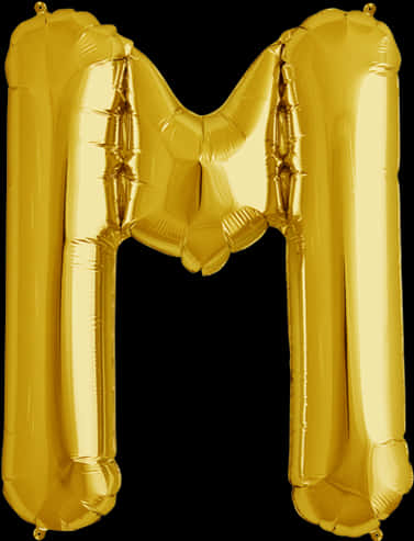 Gold Letter M Balloon PNG Image