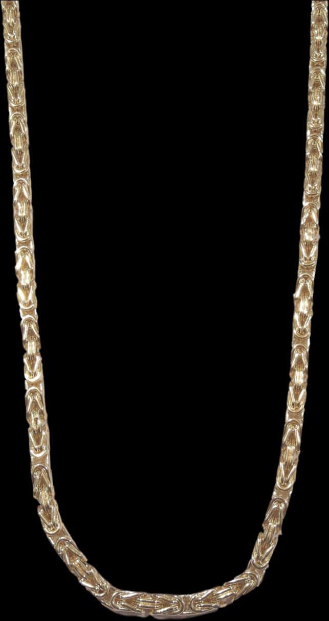 Gold Link Chain Necklace PNG Image