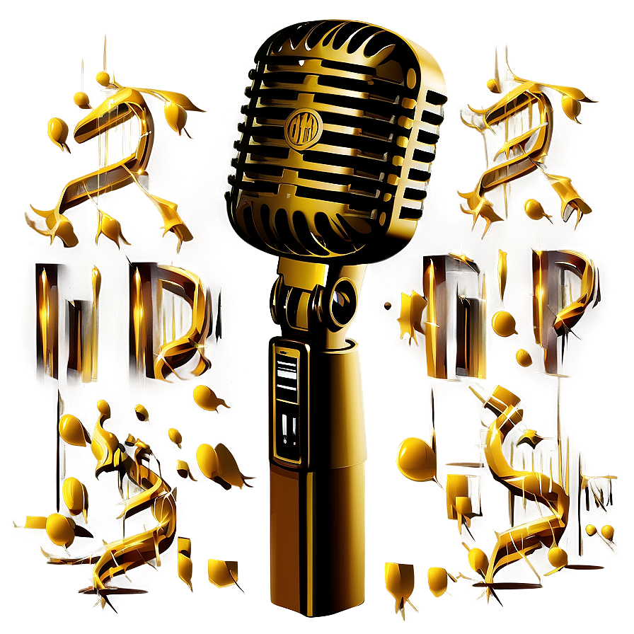 Gold Microphone Png Kin84 PNG Image