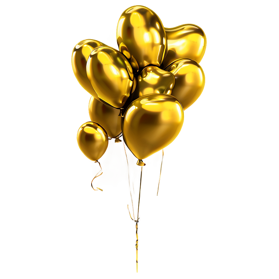 Gold Mylar Balloons Png Ips6 PNG Image