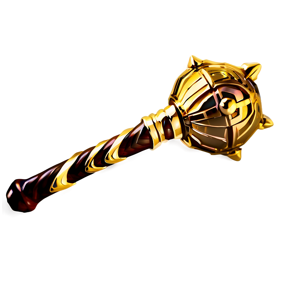 Gold Plated Mace Png 06132024 PNG Image