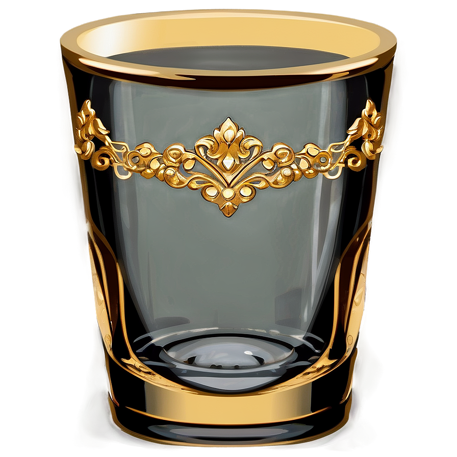 Gold Rimmed Shot Glass Png 05242024 PNG Image