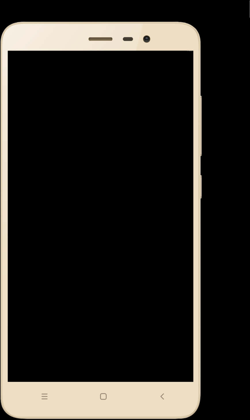 Gold Smartphone Blank Screen PNG Image