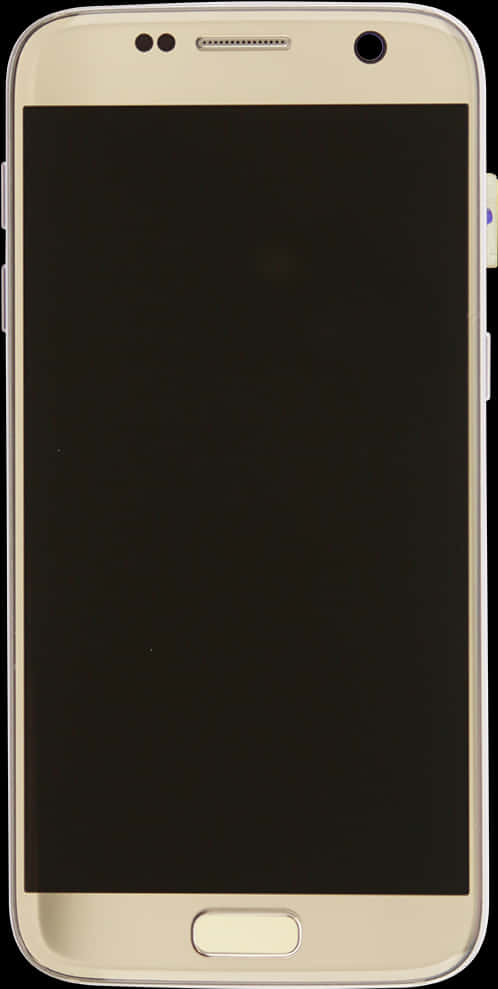 Gold Smartphone Front View Blank Screen PNG Image