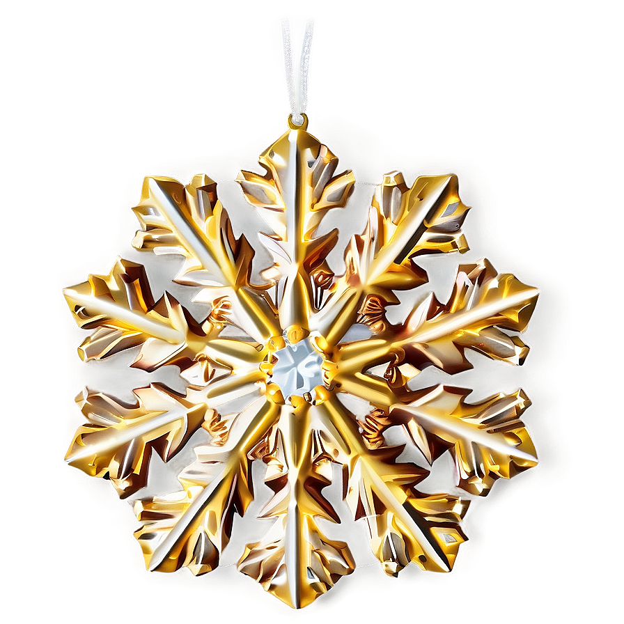 Gold Snowflake Christmas Ornament Png 86 PNG Image