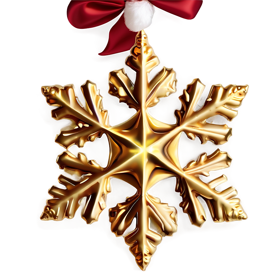 Gold Snowflake Christmas Ornament Png Iuq59 PNG Image