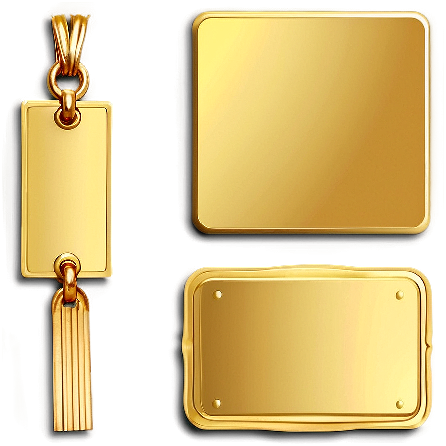 Gold Square Nameplate Png Axl PNG Image