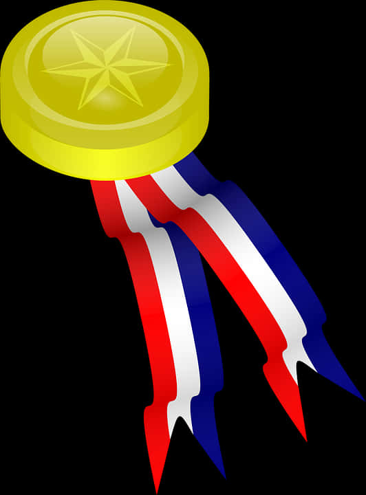 Gold Star Award Ribbon PNG Image