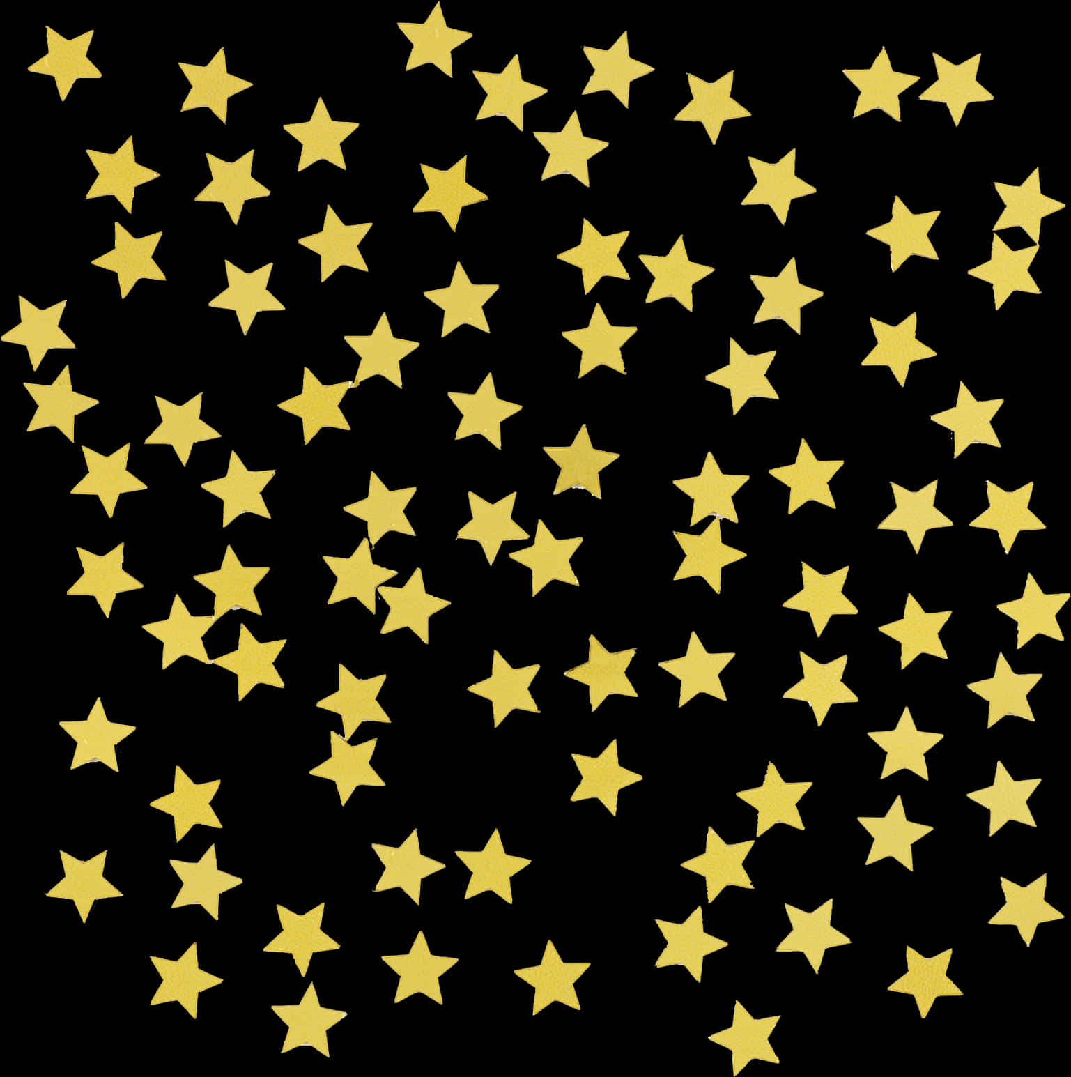 Gold Star Confettion Black Background PNG Image