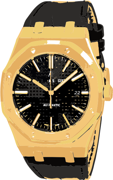 Gold Tone Automatic Wristwatch PNG Image