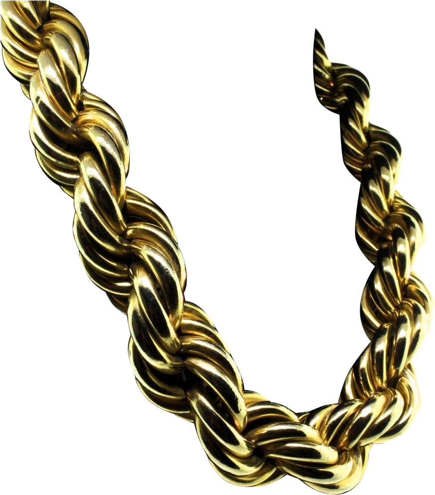 Gold Twist Chain Necklace PNG Image