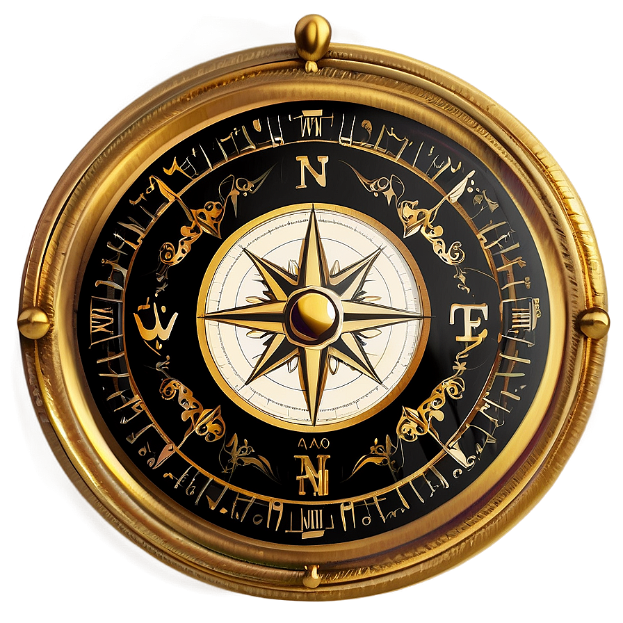 Gold Vintage Compass Png 05032024 PNG Image